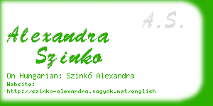 alexandra szinko business card