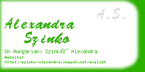 alexandra szinko business card